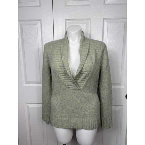 Classiques Entier Women's Green Pullover V Neck Sweater Size XL NWT - Picture 1 of 10